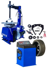 1.5 HP Tire Changer Wheel Changing Machine & Wheel Balancer Rim Clamp Combo 560-680
