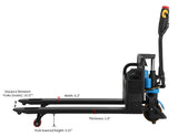 Fully Electric Pallet Jack 3300Lbs Capacity 45" x 21" Fork & Extra Battery - A-1021 + S-1003