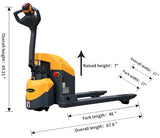 Fully Electric Pallet Jack With Emergency Key Switch 4400lbs Cap. 48" x 27" - A-1030