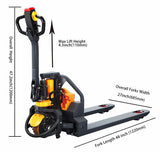 Fully Electric Lithium Pallet Jack - 3300Lbs Cap. - 48" x27" - CBD15W-Li