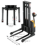 Fully Powered Straddle Stacker 2200lbs Capacity 98" - 118" Lifting Height - CTD10RE