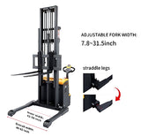Fully Powered Straddle Walkie Stacker - 3300 lbs Cap. - 118"-220"Lifting - CTDR15-III