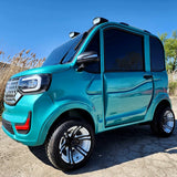 LE Coco Coupe Teal Electric Golf Car Small LSV Low Speed Vehicle Golf Cart 4 Seater 60v Scooter Car - Teal
