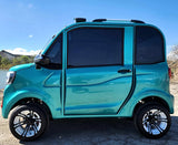 LE Coco Coupe Teal Electric Golf Car Small LSV Low Speed Vehicle Golf Cart 4 Seater 60v Scooter Car - Teal