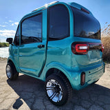 LE Coco Coupe Teal Electric Golf Car Small LSV Low Speed Vehicle Golf Cart 4 Seater 60v Scooter Car - Teal