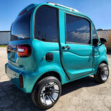 LE Coco Coupe Teal Electric Golf Car Small LSV Low Speed Vehicle Golf Cart 4 Seater 60v Scooter Car - Teal
