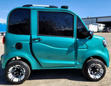 LE Coco Coupe Teal Electric Golf Car Small LSV Low Speed Vehicle Golf Cart 4 Seater 60v Scooter Car - Teal