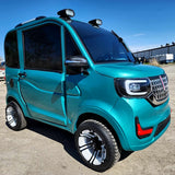 LE Coco Coupe Teal Electric Golf Car Small LSV Low Speed Vehicle Golf Cart 4 Seater 60v Scooter Car - Teal