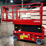 GSI - Electric Scissor Lift 26 Foot Working Height 507 LBS Load Capacity Self Propelled Man Lift Jack 110v - Model JCPT0608