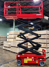 GSI - Electric Scissor Lift 26 Foot Working Height 507 LBS Load Capacity Self Propelled Man Lift Jack 110v - Model JCPT0608
