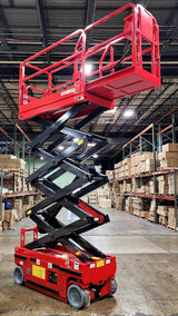GSI - Electric Scissor Lift 26 Foot Working Height 507 LBS Load Capacity Self Propelled Man Lift Jack 110v - Model JCPT0608