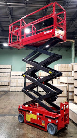 GSI - Electric Scissor Lift 26 Foot Working Height 507 LBS Load Capacity Self Propelled Man Lift Jack 110v - Model JCPT0608