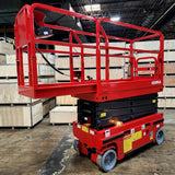 GSI - Electric Scissor Lift 26 Foot Working Height 507 LBS Load Capacity Self Propelled Man Lift Jack 110v - Model JCPT0608