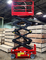 GSI - Electric Scissor Lift 26 Foot Working Height 507 LBS Load Capacity Self Propelled Man Lift Jack 110v - Model JCPT0608