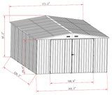 GSI - 14'W x 27'L x 8' Single One Car Garage Metal Car Storage Shelter - S1427