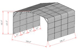 GSI - 20'W x 20'L x 12'H Metal Car Port Storage Garage Canopy Shelter With Steel Tube Frame - S2020