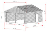 GSI - 20'W x 20' x 12' Double Car Garage Metal Car Storage Shelter - S2119