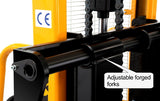 Manual Lift Pallet Stacker W/Adjustable Forks - 2200lbs Capacity - 63" lifting height - SDJA1000-I