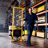 Manual Lift Pallet Stacker W/Adjustable Forks - 2200lbs Capacity - 63" lifting height - SDJA1000-I