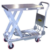 Single Scissor Stainless Steel Lift Table - 660lbs Capacity - 35.4" lifting height - SP500 Stainless