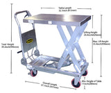 Single Scissor Stainless Steel Lift Table - 660lbs Capacity - 35.4" lifting height - SP500 Stainless