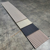 24" x 9' 3D Slat Acoustic Wood Wall Paneling Decorative Soundproof Panels for Walls and Ceilings - White Oak