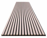24" x 9' 3D Slat Acoustic Wood Wall Paneling Decorative Soundproof Panels for Walls and Ceilings - White Oak