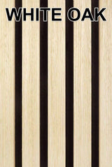 24" x 9' 3D Slat Acoustic Wood Wall Paneling Decorative Soundproof Panels for Walls and Ceilings - White Oak