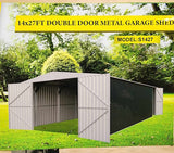 GSI - 14'W x 27'L x 8' Single One Car Garage Metal Car Storage Shelter - S1427