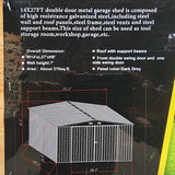 GSI - 14'W x 27'L x 8' Single One Car Garage Metal Car Storage Shelter - S1427