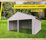 GSI - 20'W x 20' x 12' Double Car Garage Metal Car Storage Shelter - S2119
