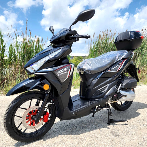 GSI - 200cc 4 Stroke EFI Gas Moped Scooter Fully Assembled W/ LED