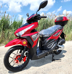 200cc 4 Stroke EFI Gas Moped Scooter W/ LED Lights - ZINGER 200 RED