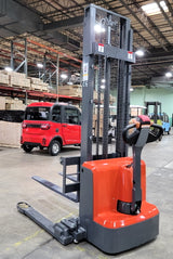 GSI - Fully Electric Pallet Walkie Powered Straddle Stacker Motorized - 3300LB Capacity - 118" Lifting - ES-15PS