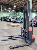 GSI - Fully Electric Pallet Walkie Powered Straddle Stacker Motorized - 3300LB Capacity - 118" Lifting - ES-15PS