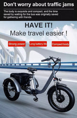 GSI - Electric Powered Fat Tire Tricycle Motorized 3 Wheel Trike Scooter Bicycle - Savage YLS