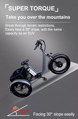 GSI - Electric Powered Fat Tire Tricycle Motorized 3 Wheel Trike Scooter Bicycle - Savage YLS
