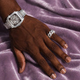 Skeleton Bust Down VVS Moissanite Watch 14K White Gold 42MM 14.1CT