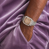 Moissanite Skeleton Watch | 42MM | 14K Rose Gold | 14.1CT Bust Down