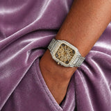 Moissanite Skeleton Watch | 42MM | 14K Yellow Gold | 14.1CT Bust Down