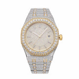 Bust Down VVS Moissanite Watch 14K Yellow Gold 44 MM