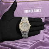 Bust Down VVS Moissanite Watch 14K Yellow Gold 44 MM
