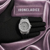 Moissanite Iced Out Silicone Band Watch | 13.5CT | 14K White Gold