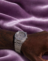 Bust Down Moissanite Watch 14K White Gold 44mm
