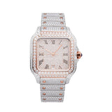 Bust Down VVS Moissanite Watch 14K Rose Gold 42MM 16 CT