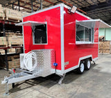 12' Food Concession Trailer Fully Loaded With Every Option - Red