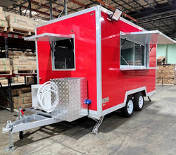 12' Food Concession Trailer Fully Loaded With Every Option - Red