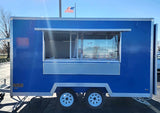 12' Food Concession Trailer Fully Loaded With Every Option - Blue