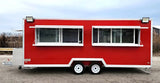 18' Food Concession Trailer Fully Loaded With Every Option - Red