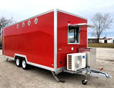 18' Food Concession Trailer Fully Loaded With Every Option - Red